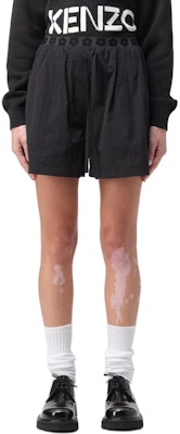 (W) KENZO 黑色寬鬆版型標誌短褲. FE52SH0749FI-99 Order (W) KENZO 黑色寬鬆版型標誌短褲. FE52SH0749FI-99
