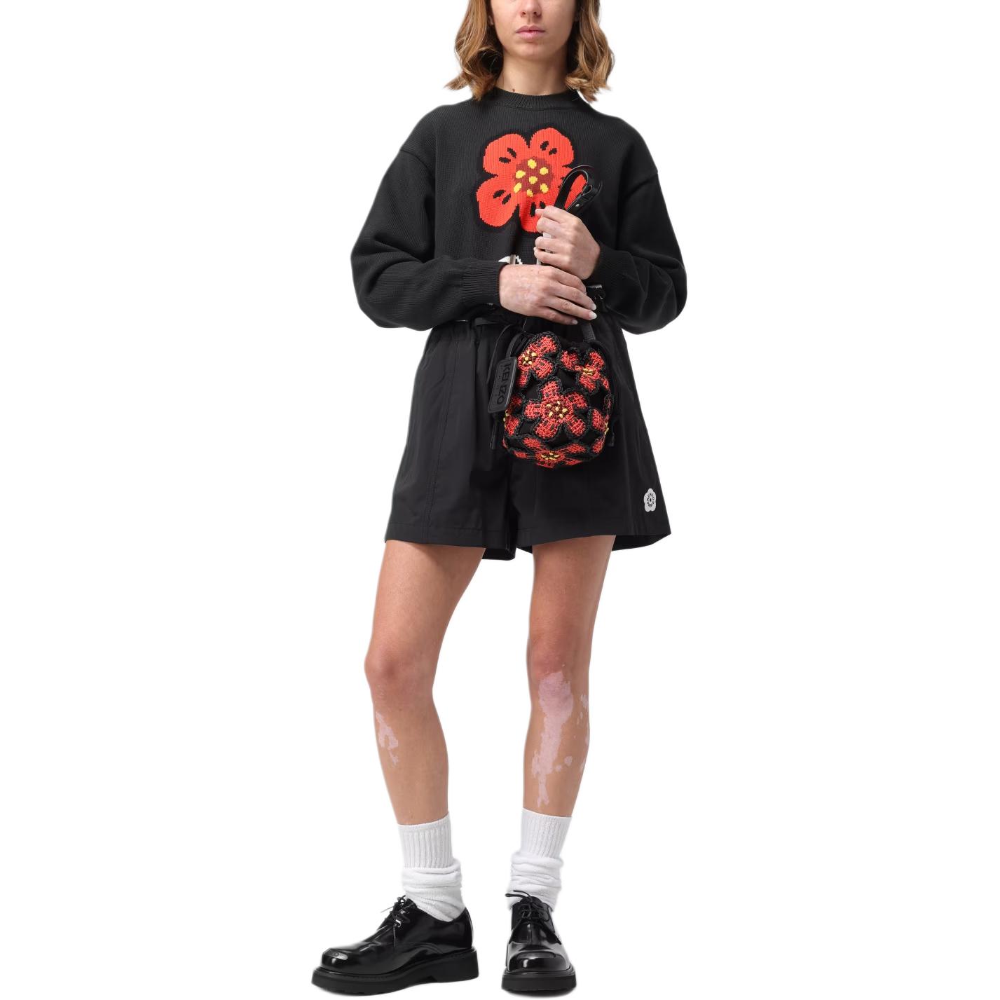 Purchase (W) KENZO 黑色寬鬆版型標誌短褲. FE52SH0749FI-99