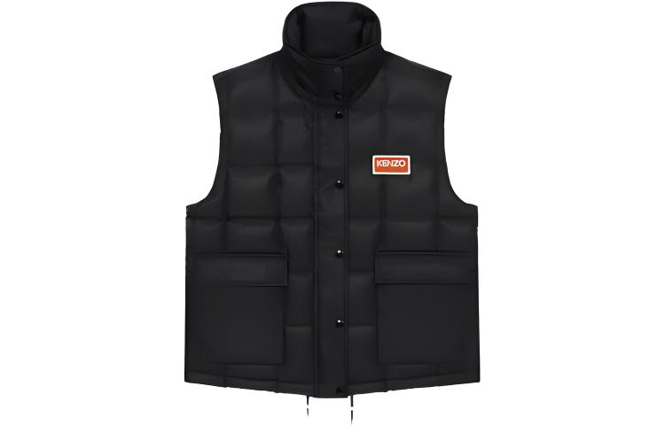 (Women) KENZO  Black Sleeveless Loose Fit High Collar Vest FD62OU1179NI-99