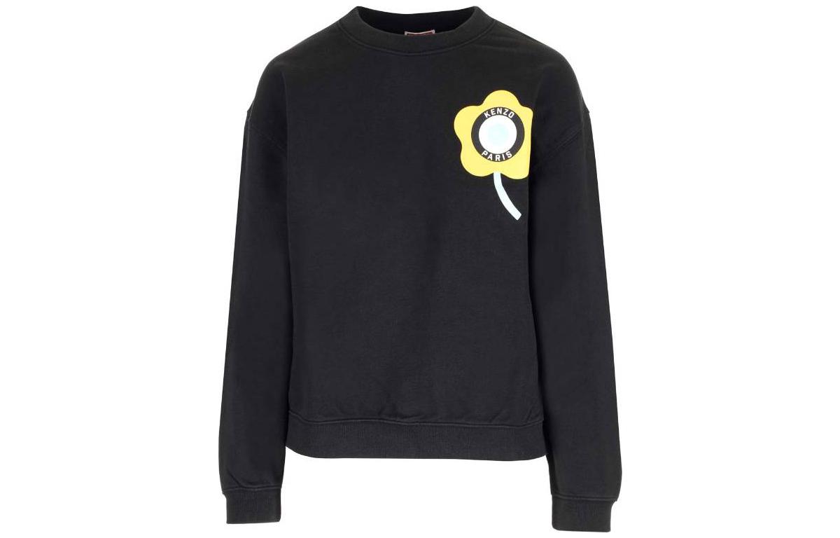 (Women) KENZO  Black Sweatshirt with Solid Pattern Print. FD62SW0684MF99J 圖 2