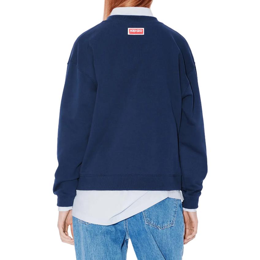 (Women) KENZO  Blue Crewneck Sweatshirt with Logo Graphic Print. FE52SW1364MF-77 圖 4
