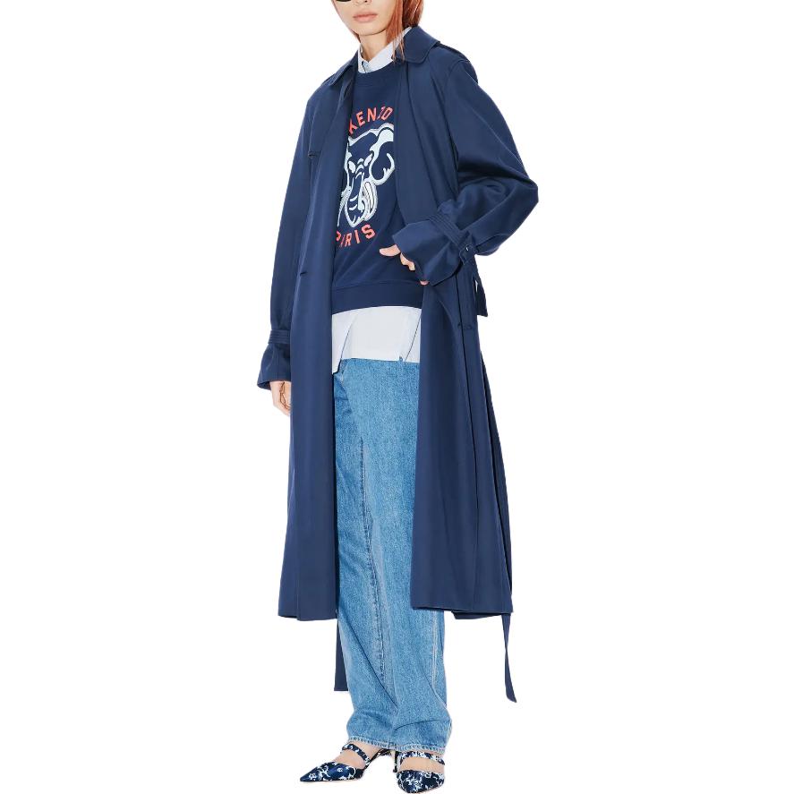 (Women) KENZO  Blue Crewneck Sweatshirt with Logo Graphic Print. FE52SW1364MF-77 圖 5