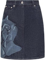 (Women) KENZO Blue Floral Print Zip Mid-Waist Casual Mini Skirt FE52DJ2746B-7DM (Women) KENZO Blue Floral Print Zip Mid-Waist Casual Mini Skirt FE52DJ2746B-7DM