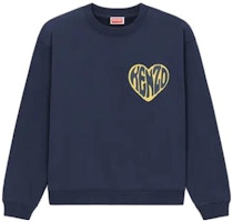 (Women) KENZO Blue Heart Print Crewneck Loose Fit Sweatshirt. FD62SW0754MC-77 (Women) KENZO Blue Heart Print Crewneck Loose Fit Sweatshirt. FD62SW0754MC-77