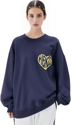 (W) KENZO Sudadera Azul con Estampado de Corazón y Ajuste Holgado. FD62SW0754MC-77 Cheap (W) KENZO Sudadera Azul con Estampado de Corazón y Ajuste Holgado. FD62SW0754MC-77