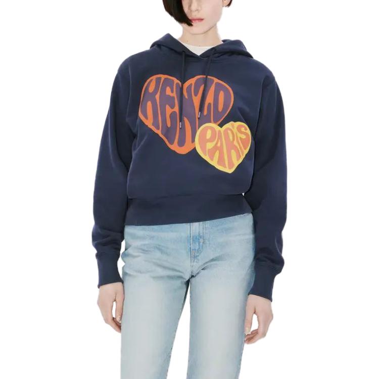 (Women) KENZO  Blue Heart Print Hoodie. FD62SW0764MC-77 圖 11