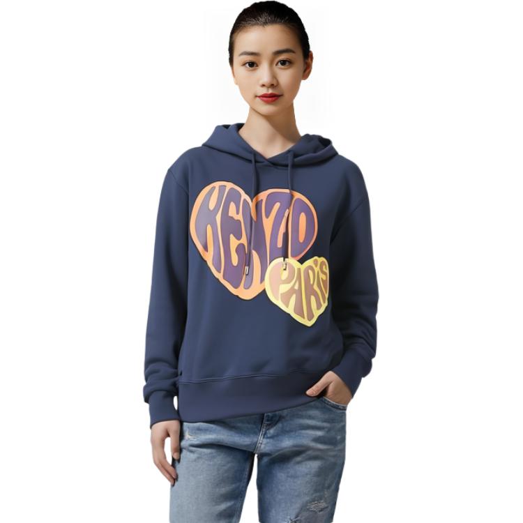 (Women) KENZO  Blue Heart Print Hoodie. FD62SW0764MC-77 圖 7