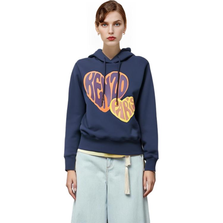 (Women) KENZO  Blue Heart Print Hoodie. FD62SW0764MC-77 圖 9