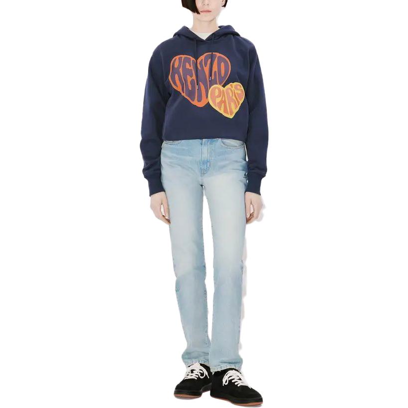 (Women) KENZO  Blue Heart Print Hoodie. FD62SW0764MC-77 圖 10