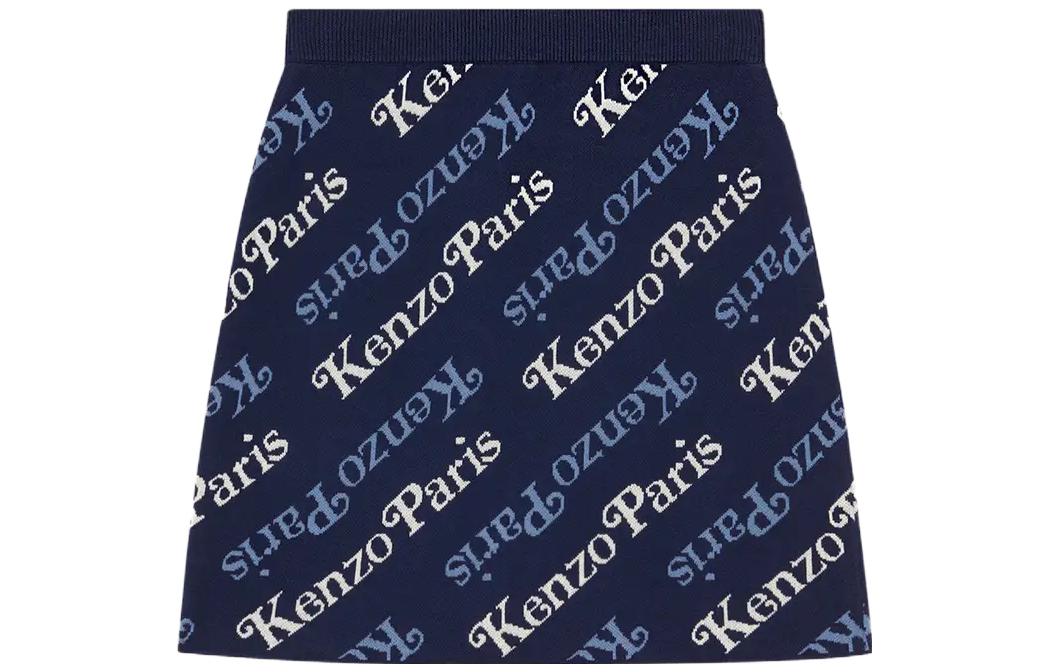 Lookbook (W) KENZO 蓝色标志印花中腰休闲半身裙. FE52JU4573CB-77