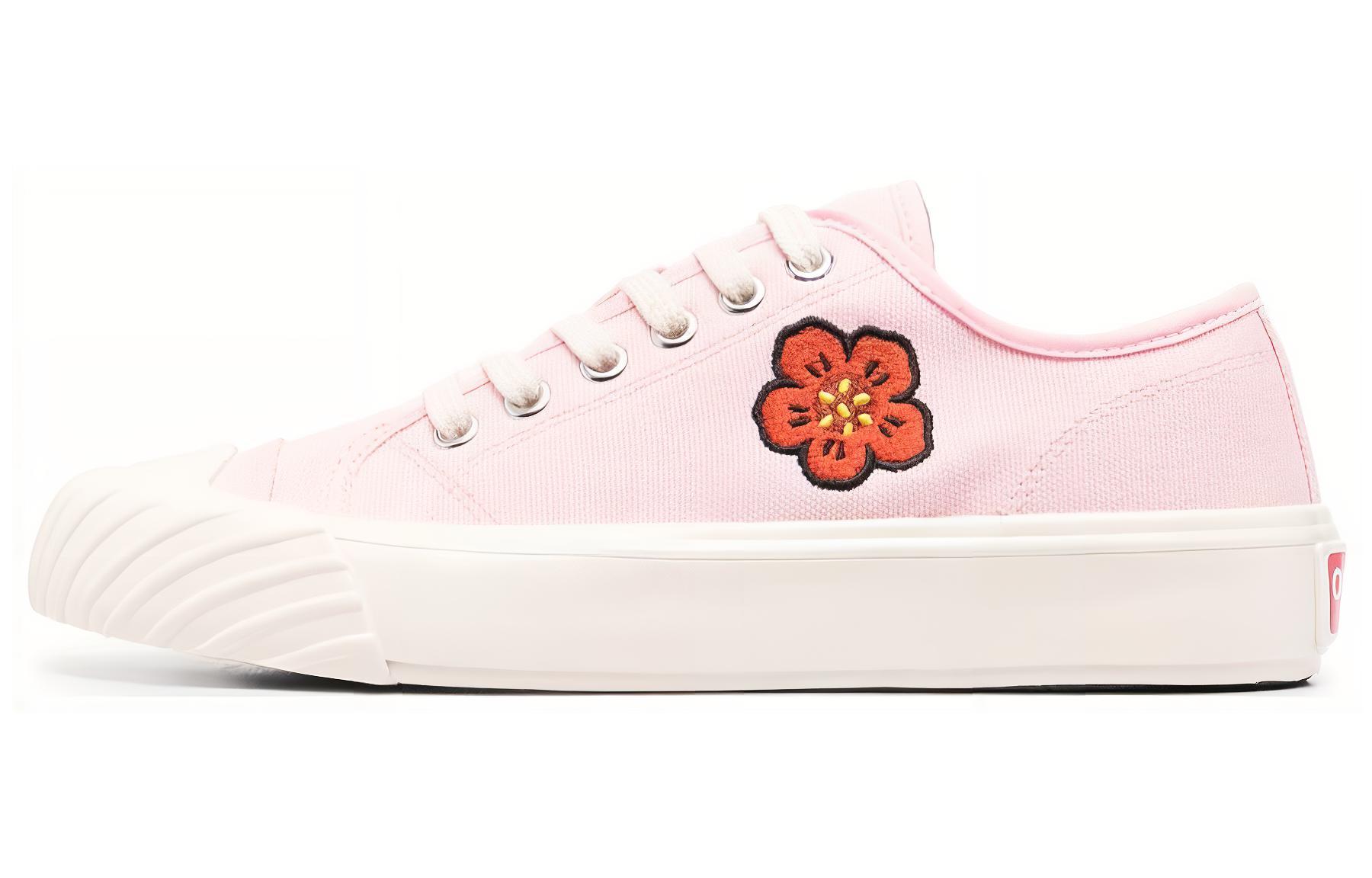 (Women) Kenzo 'Bouquet Leather Low Top Pink Sneakers' FD52SN010F73.34
