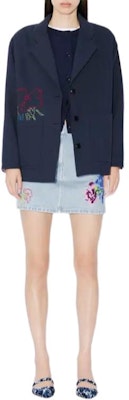 (W) KENZO 드로우 플라워 자수 가디건 미드나잇 블루. FE52CA4563BK-77 Details for (W) KENZO 드로우 플라워 자수 가디건 미드나잇 블루. FE52CA4563BK-77