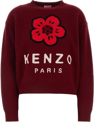 (W) KENZO 紅色花卉針織短版長袖圓領毛衣 FE62PU4903LD-23 Buy (W) KENZO 紅色花卉針織短版長袖圓領毛衣 FE62PU4903LD-23