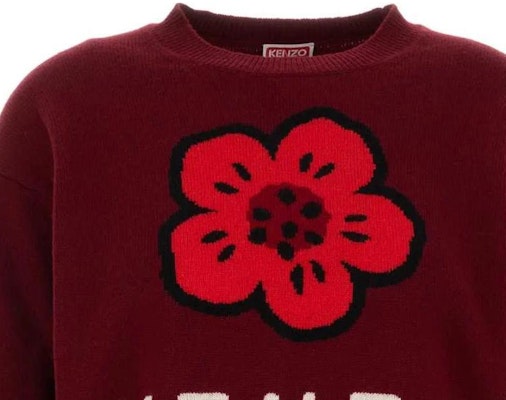 (W) KENZO 紅色花卉針織短版長袖圓領毛衣 FE62PU4903LD-23 Shop (W) KENZO 紅色花卉針織短版長袖圓領毛衣 FE62PU4903LD-23