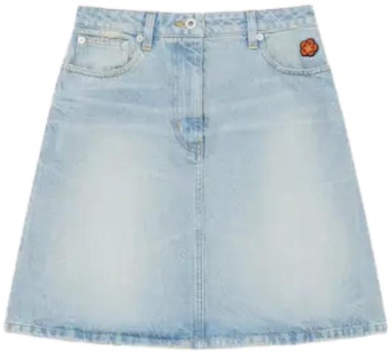 (W) KENZO Skirt Denim Mini Cetak Bunga Zip Biru Muda. FD62DJ2746B8-DS Order (W) KENZO Skirt Denim Mini Cetak Bunga Zip Biru Muda. FD62DJ2746B8-DS