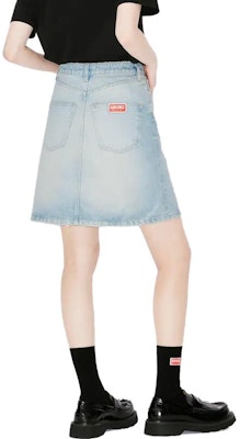 (W) KENZO Skirt Denim Mini Cetak Bunga Zip Biru Muda. FD62DJ2746B8-DS Purchase (W) KENZO Skirt Denim Mini Cetak Bunga Zip Biru Muda. FD62DJ2746B8-DS