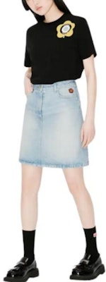 (W) KENZO Skirt Denim Mini Cetak Bunga Zip Biru Muda. FD62DJ2746B8-DS Details for (W) KENZO Skirt Denim Mini Cetak Bunga Zip Biru Muda. FD62DJ2746B8-DS