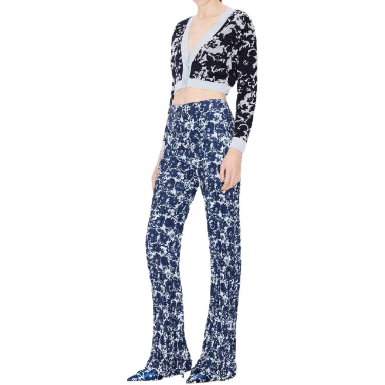 Shop (W) KENZO 플로럴 브이넥 버튼업 니트 가디건 블루. FE52CA4553CG-77