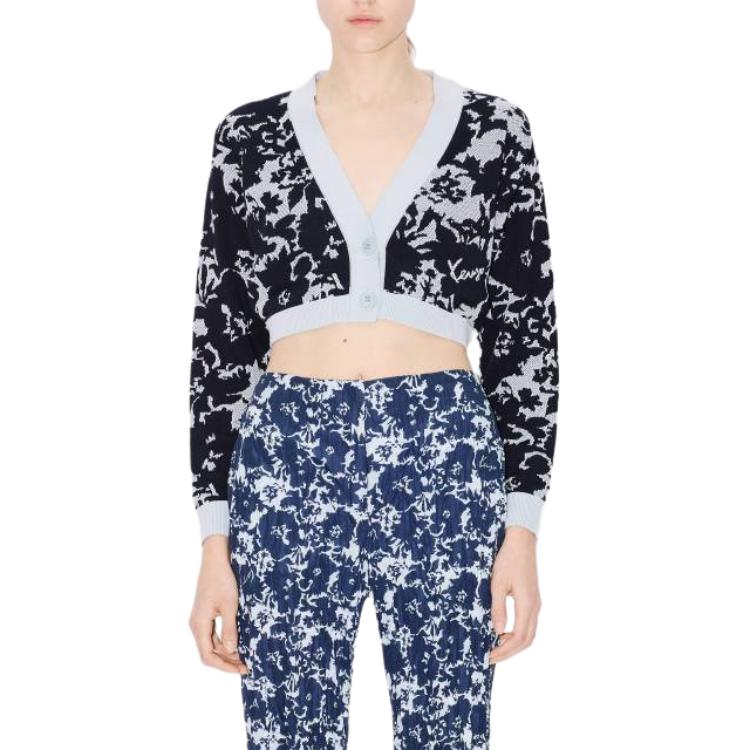 Purchase (W) KENZO 플로럴 브이넥 버튼업 니트 가디건 블루. FE52CA4553CG-77