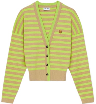 (W) 겐조 형광 그린 V넥 스트라이프 니트 가디건. FB62CA6223CB-13 Buy (W) 겐조 형광 그린 V넥 스트라이프 니트 가디건. FB62CA6223CB-13