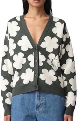 (W) KENZO Kardigan Blaus Bunga Hijau Jacquard Butang Wool. FC62CA3263CO-51 Purchase (W) KENZO Kardigan Blaus Bunga Hijau Jacquard Butang Wool. FC62CA3263CO-51