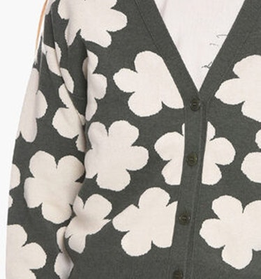 (W) KENZO Kardigan Blaus Bunga Hijau Jacquard Butang Wool. FC62CA3263CO-51 Details for (W) KENZO Kardigan Blaus Bunga Hijau Jacquard Butang Wool. FC62CA3263CO-51