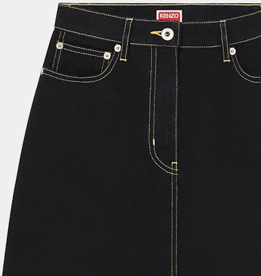 (W) KENZO 高腰纽扣直筒黑色休闲裙 FE52DJ2746C1-BM Sizing (W) KENZO 高腰纽扣直筒黑色休闲裙 FE52DJ2746C1-BM