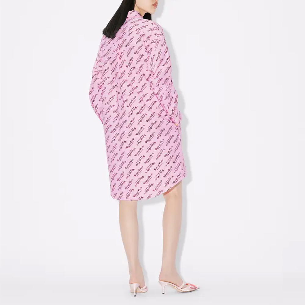 Purchase (W) KENZO Gaun Lengan Panjang Tombol Motif Huruf - Rose Pink FE52RO0929D2-30