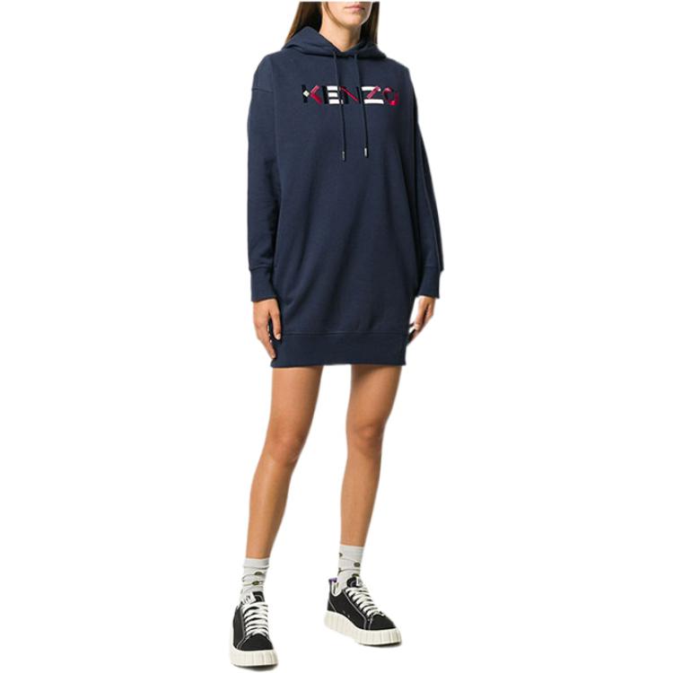 Lookbook (W) KENZO 經典標誌藍色連帽長袖洋裝 FA62RO7724MOA-76