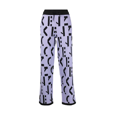 (Women) KENZO Logo Print Elastic Waist Casual Pants. FC52PA6373SD-65