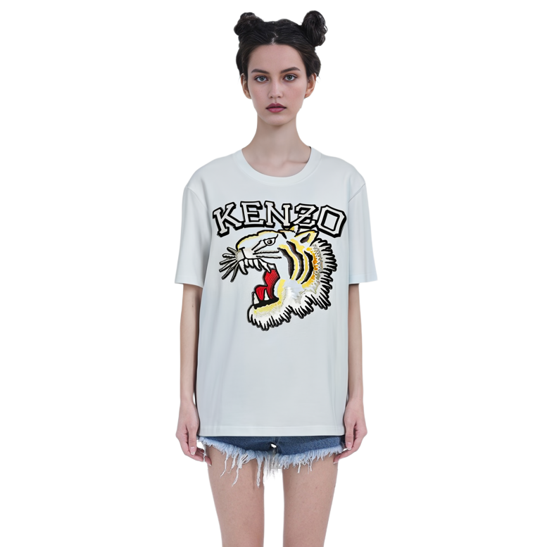 (Women) KENZO  Loose Animal Letter Graphic T-Shirt Light Blue FE52TS1164SG-63 圖 4