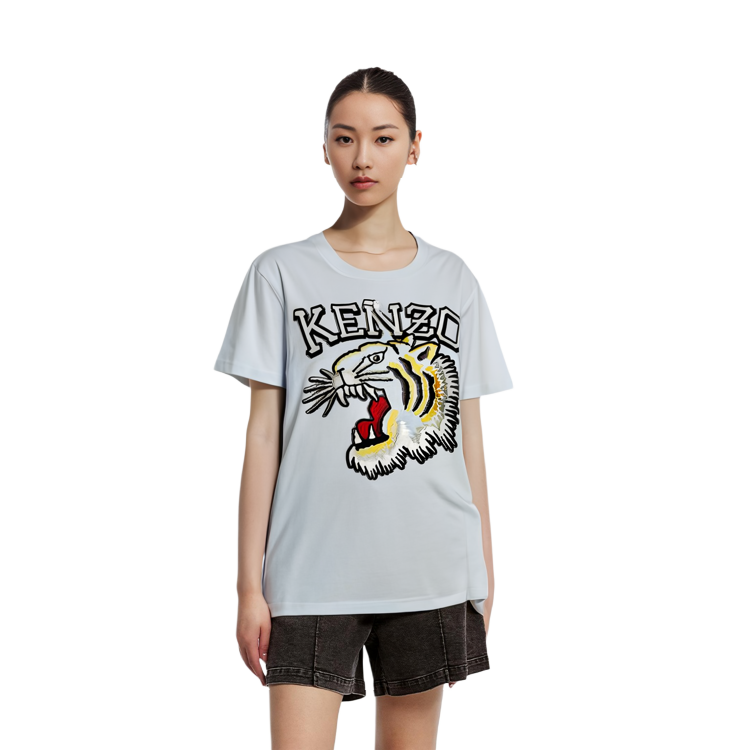(Women) KENZO  Loose Animal Letter Graphic T-Shirt Light Blue FE52TS1164SG-63 圖 5