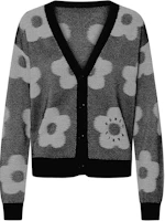 (Women) KENZO Loose V-Neck Floral Knit Sweater in Gray. FD62CA4133CA-99J (Women) KENZO Loose V-Neck Floral Knit Sweater in Gray. FD62CA4133CA-99J