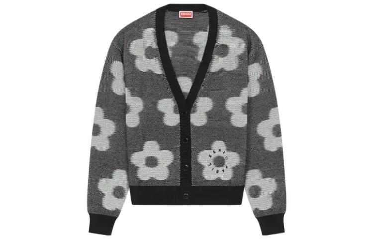 (Women) KENZO  Loose V-Neck Floral Knit Sweater in Gray. FD62CA4133CA-99J 圖 2