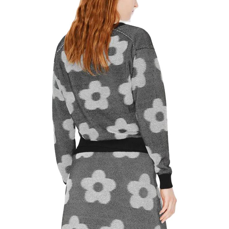 (Women) KENZO  Loose V-Neck Floral Knit Sweater in Gray. FD62CA4133CA-99J 圖 5