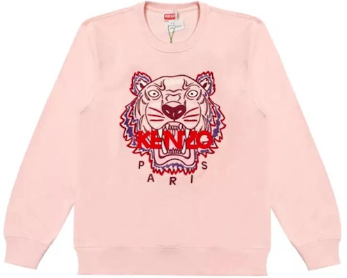 (Women) KENZO Pink Crewneck Sweatshirt with Letter Graphic Print. FD62SW8244MF-34 Order (Women) KENZO Pink Crewneck Sweatshirt with Letter Graphic Print. FD62SW8244MF-34