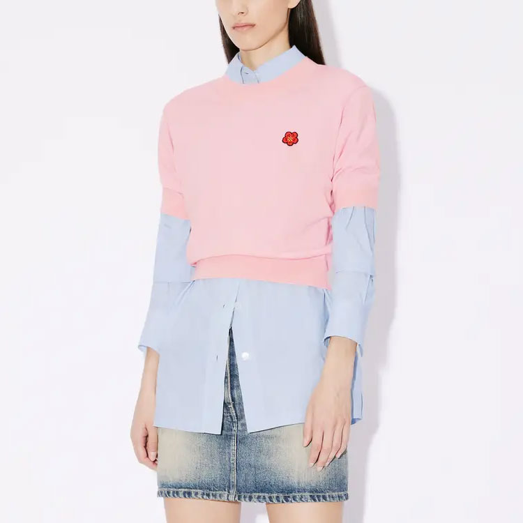 (Women) KENZO  Pink Floral Inlay Crewneck Short-Sleeve Sweater. FE52PU3833LB-34 圖 5