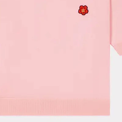 (Women) KENZO Pink Floral Inlay Crewneck Short-Sleeve Sweater. FE52PU3833LB-34 Cheap (Women) KENZO Pink Floral Inlay Crewneck Short-Sleeve Sweater. FE52PU3833LB-34
