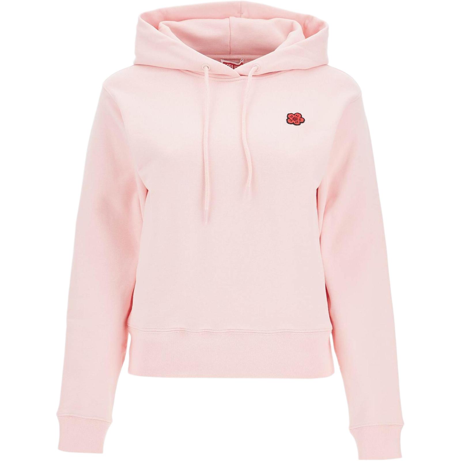 (Women) KENZO  Pink Logo Patch Printed Hoodie Sweatshirt. FE62SW1624MT-34
