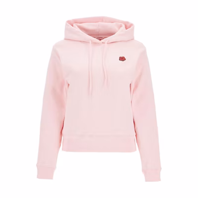 (Women) KENZO Pink Logo Patch Printed Hoodie Sweatshirt. FE62SW1624MT-34