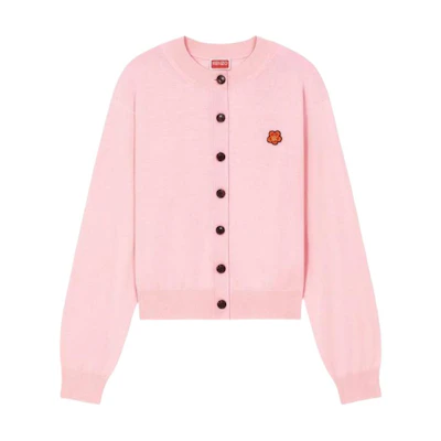 (Women) KENZO Pink Printed Button-Up Cardigan Sweater. FE52CA4523LB-34