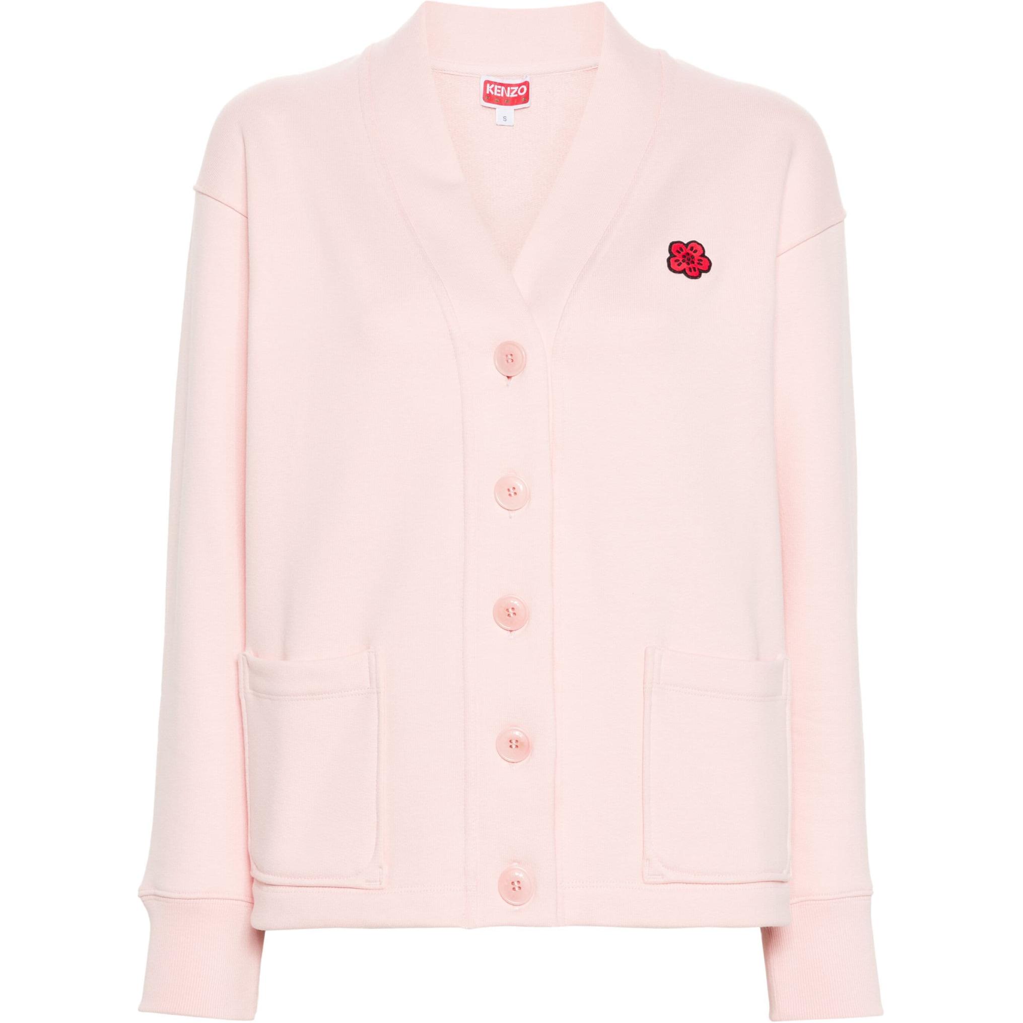 Order (W) 겐조 핑크 로고 프린트 패턴 브이넥 긴팔 가디건. FE62SW1644MT-34