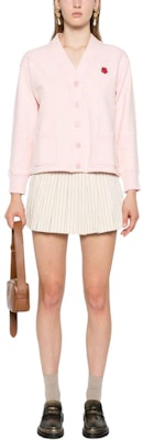 (W) 겐조 핑크 로고 프린트 패턴 브이넥 긴팔 가디건. FE62SW1644MT-34 Lookbook (W) 겐조 핑크 로고 프린트 패턴 브이넥 긴팔 가디건. FE62SW1644MT-34