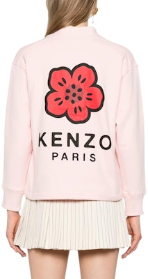 (W) 겐조 핑크 로고 프린트 패턴 브이넥 긴팔 가디건. FE62SW1644MT-34 Shop (W) 겐조 핑크 로고 프린트 패턴 브이넥 긴팔 가디건. FE62SW1644MT-34