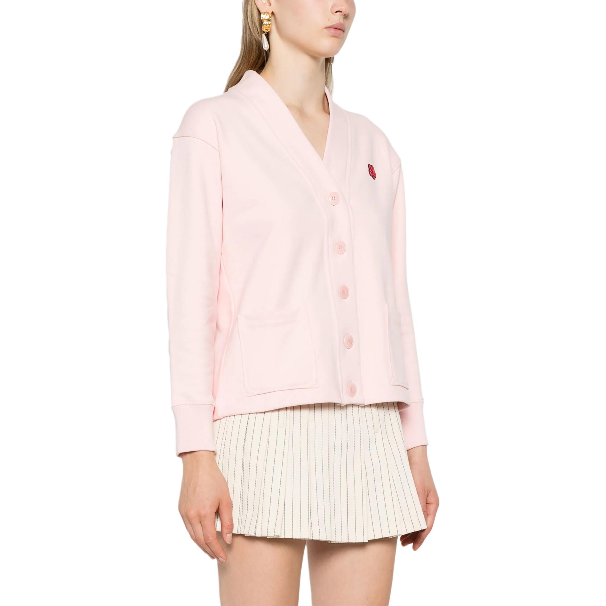 Purchase (W) 겐조 핑크 로고 프린트 패턴 브이넥 긴팔 가디건. FE62SW1644MT-34