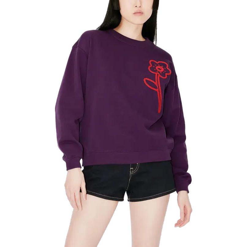 (Women) KENZO  Purple Floral Print Crewneck Long Sleeve Sweatshirt. FD62SW0714MF-80 圖 3