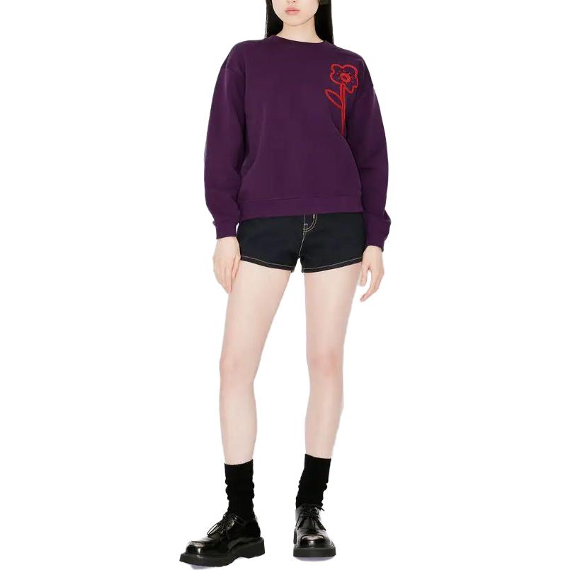(Women) KENZO  Purple Floral Print Crewneck Long Sleeve Sweatshirt. FD62SW0714MF-80 圖 4