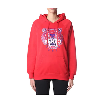 (Women) KENZO Red Hoodie with Animal Print Design. FA52SW8834XA-21