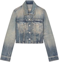 (Women) KENZO Single-Breasted Denim Jacket in Blue. FE52DV2456I7-DY (Women) KENZO Single-Breasted Denim Jacket in Blue. FE52DV2456I7-DY