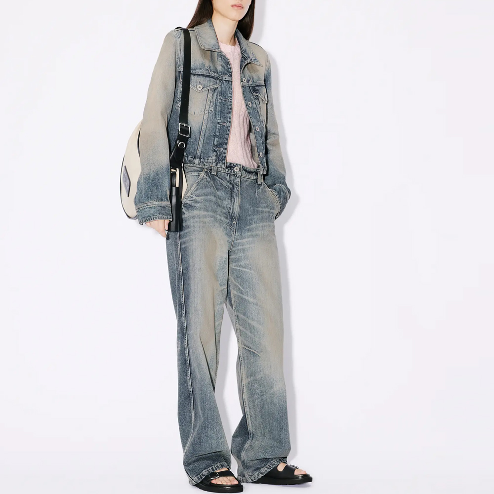 Details for (W) KENZO シングルブレスト デニムジャケット ブルー. FE52DV2456I7-DY